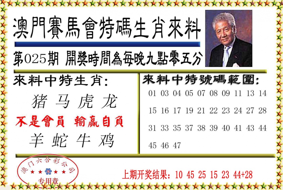 025期特码生肖来料[图]