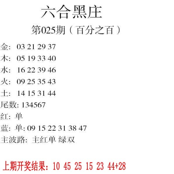 025期六合黑庄[图]