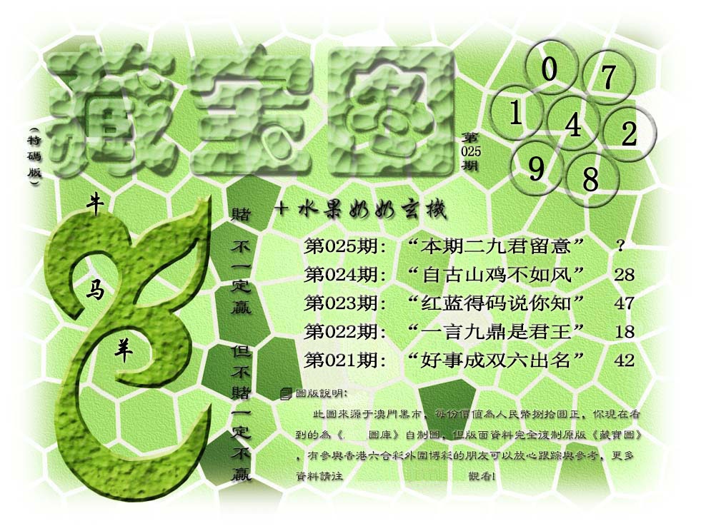 025期(水果奶奶藏宝图)正版[图]