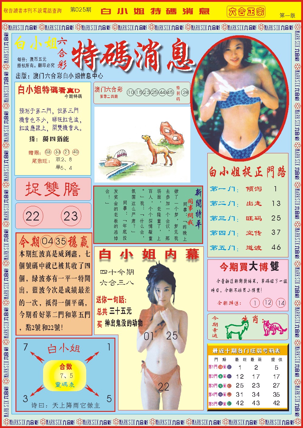 025期白小姐特码消息A[图]