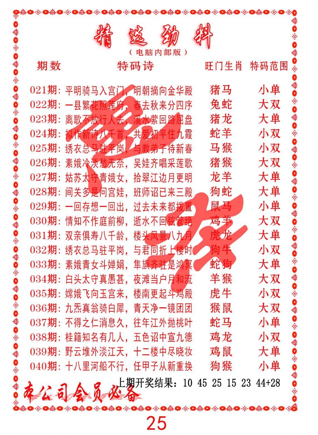 025期精选劲料[图]