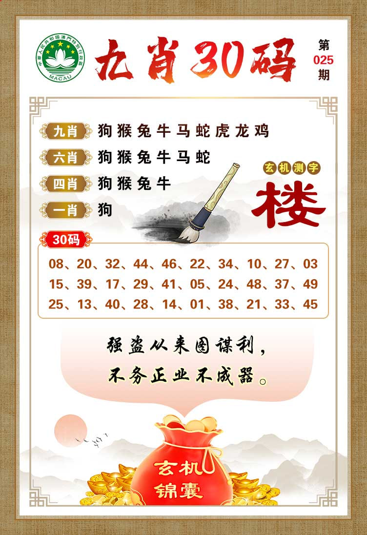 025期九肖30码[图]