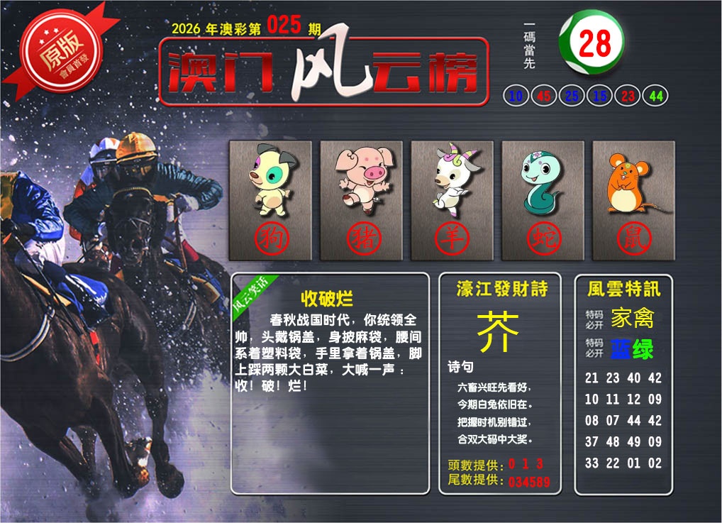 025期澳门风云榜[图]