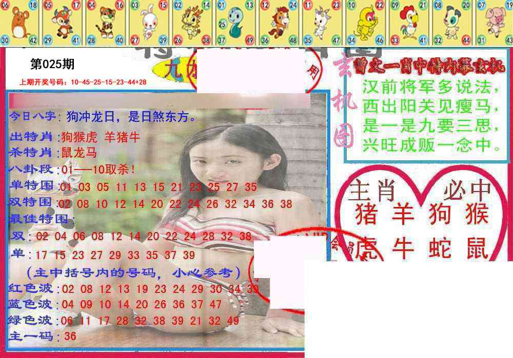 025期特码生肖图[图]