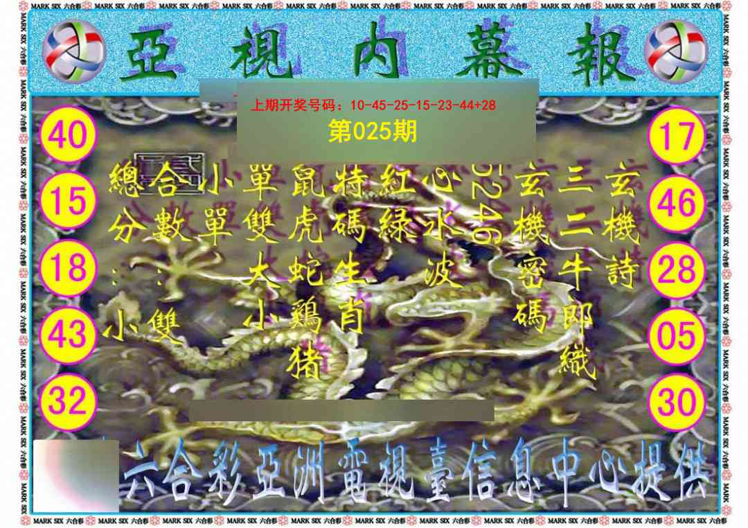 025期亚视内幕报[图]