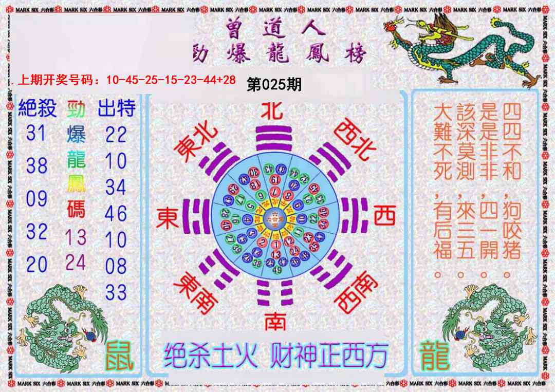 025期曾道人劲爆龙凤榜[图]