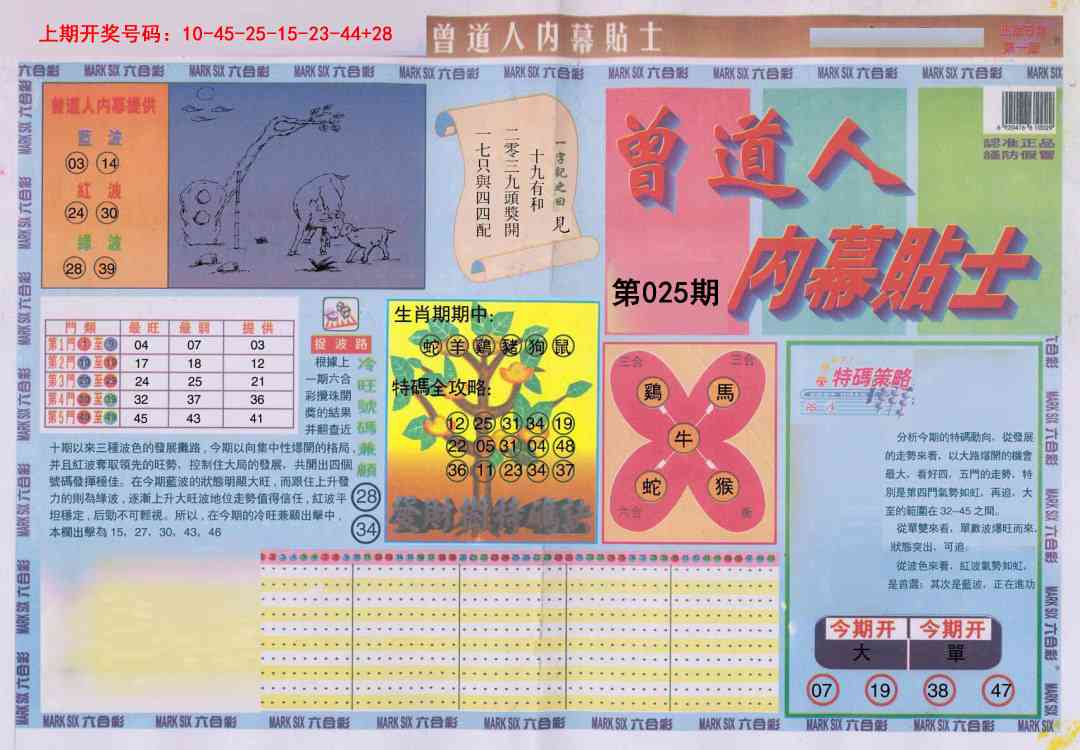 025期曾道人内幕贴士A[图]