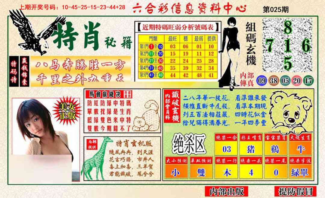 025期特肖秘籍[图]