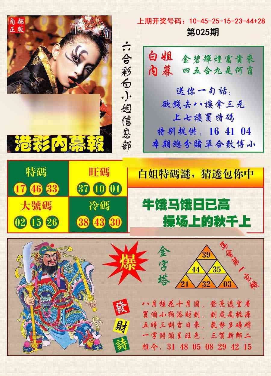 025期港彩内幕报[图]