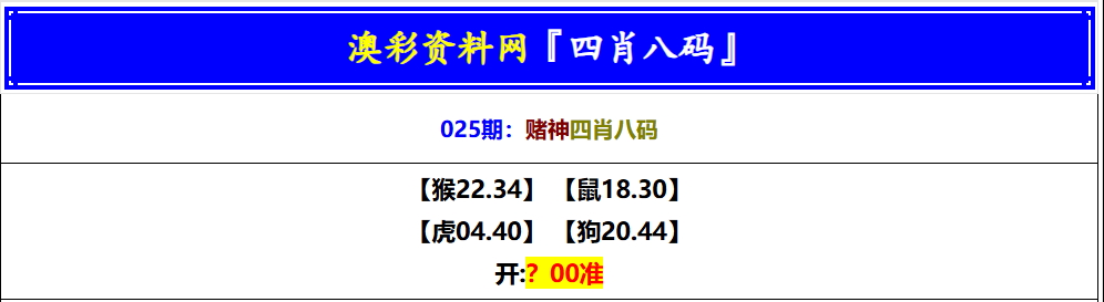025期赌神四肖八码[图]